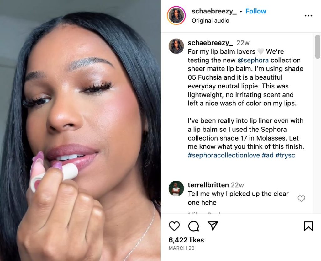 Instagram post features micro-influencer