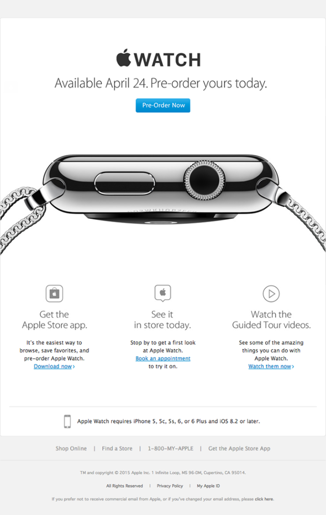 Apple Watch Pre-Order Email