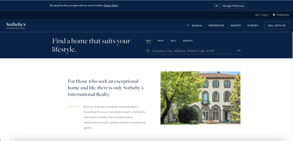 Sotheby's International Realty's International Listings Page