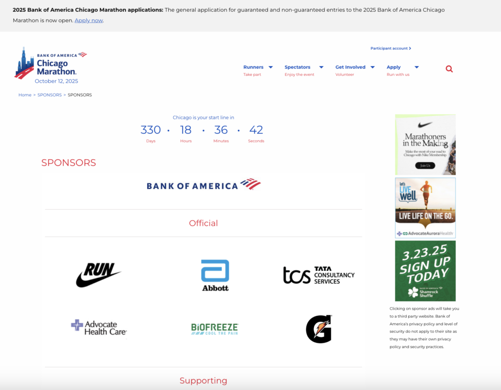 Sponsorship Event Pages