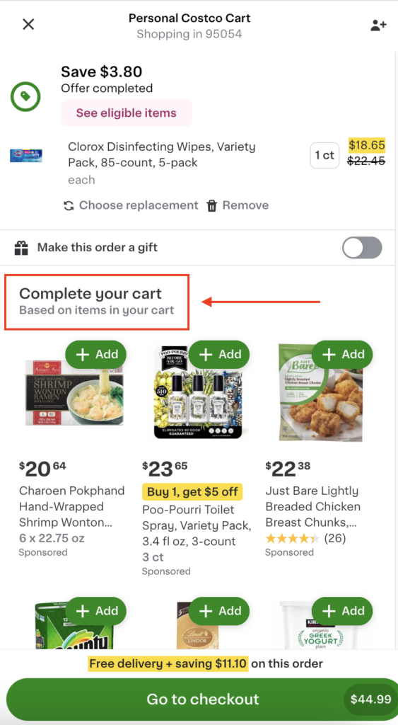 Suggest Add-Ons at Checkout