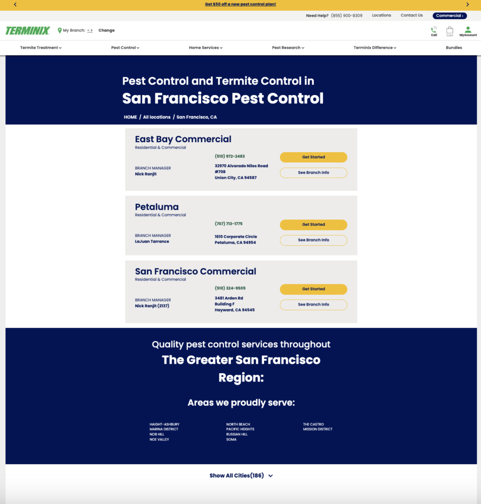 Regional Service Area Pages