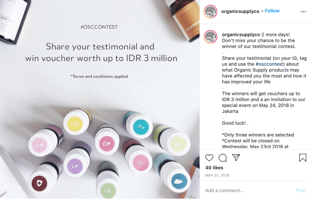 Testimonial-Based Giveaway