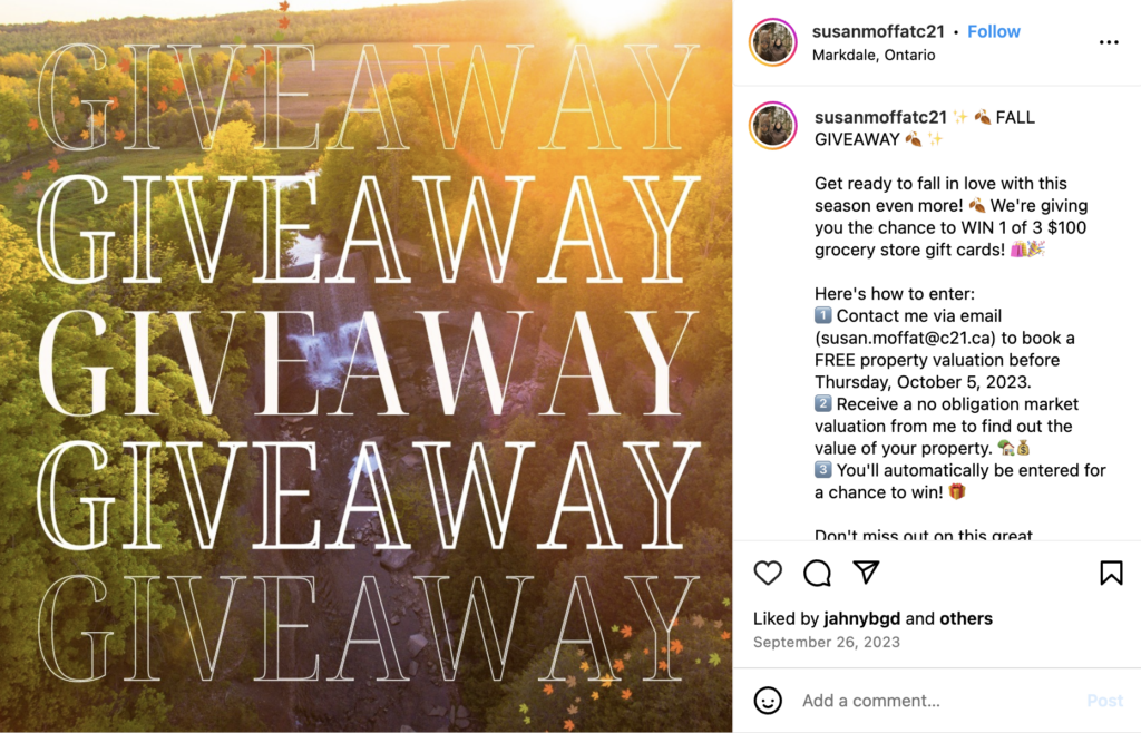 Instagram Giveaways for Engagement