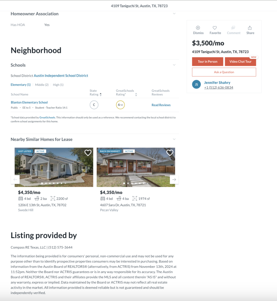 Realty Austin's Community-Focused Page Example