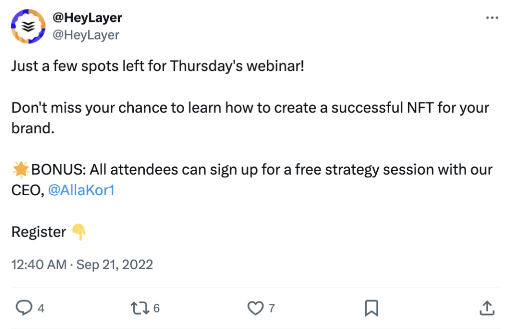 Workshop or Webinar Giveaway