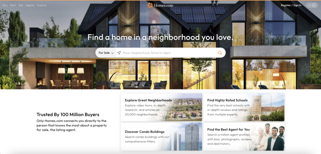 Homes.com Landing Page