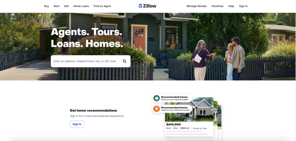 Zillow's Property Search Page