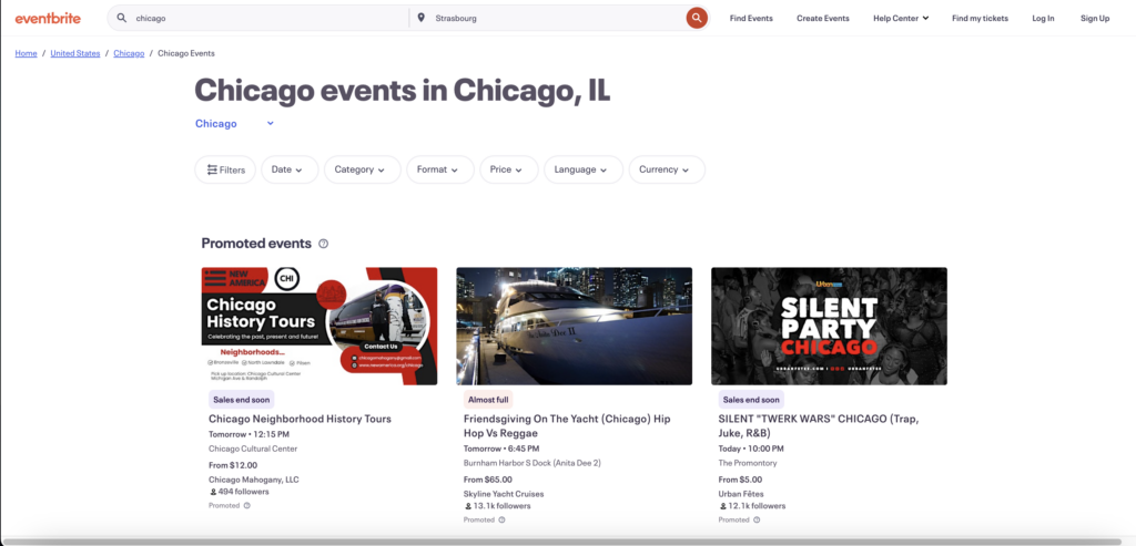 Localized Events Pages