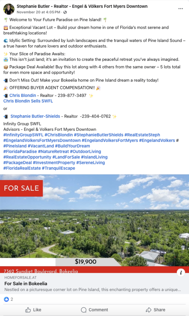 Facebook Ads for Open Lots