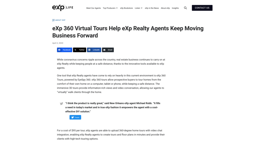 eXp Realty's Virtual Home Tours
