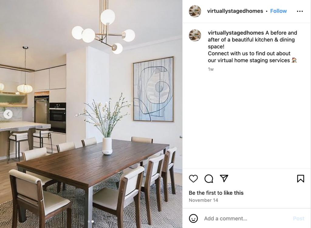 Virtual Staging Demos on Instagram