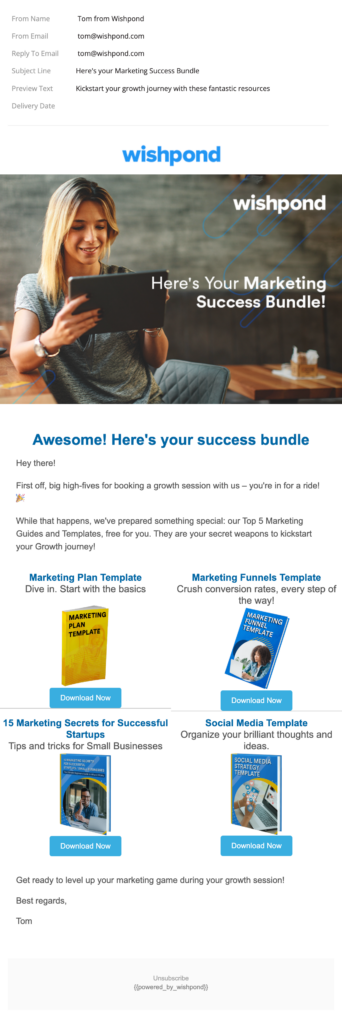 Wishpond’s Marketing Success Bundle Email
