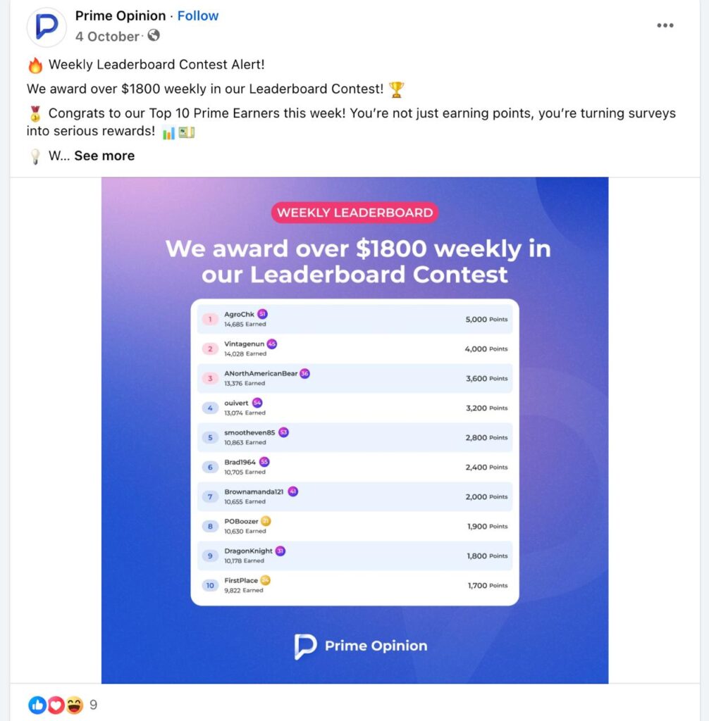 Leaderboard Contest