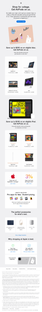 Apple’s Back-to-School Campaign Email