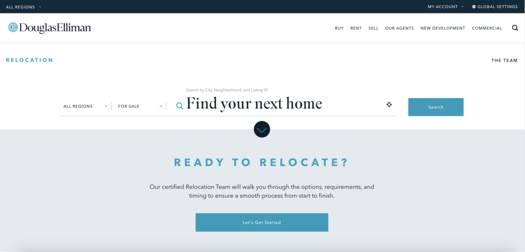 Douglas Elliman’s “Relocation Assistance” Page