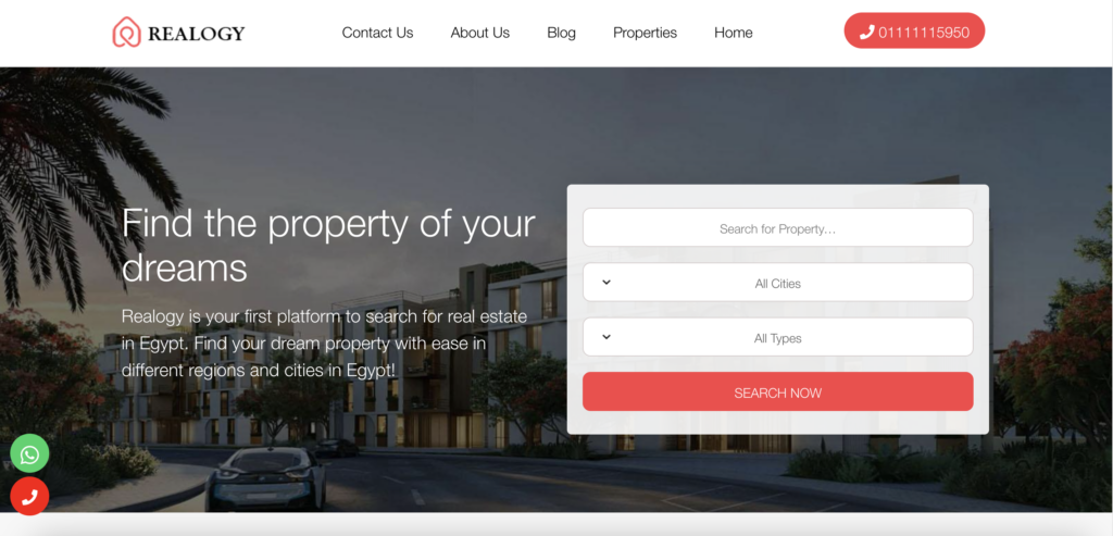 Realogy Properties’ “Find the property of your dreams” Page