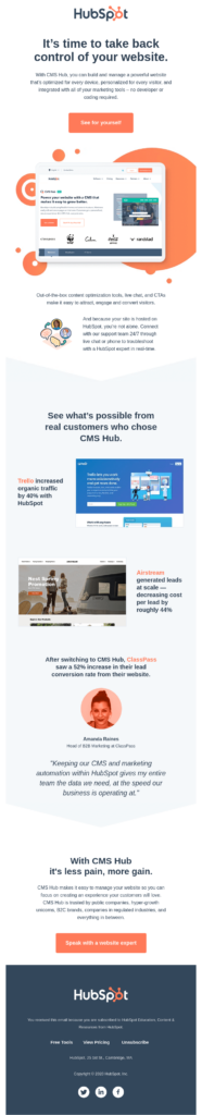 HubSpot’s CMS Hub Email
