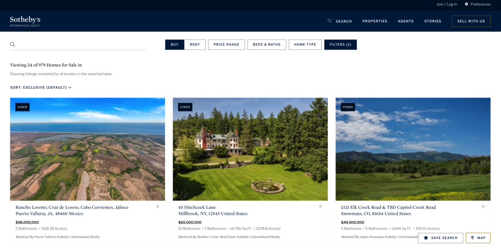 Sotheby’s “Farm & Ranch” Properties Page