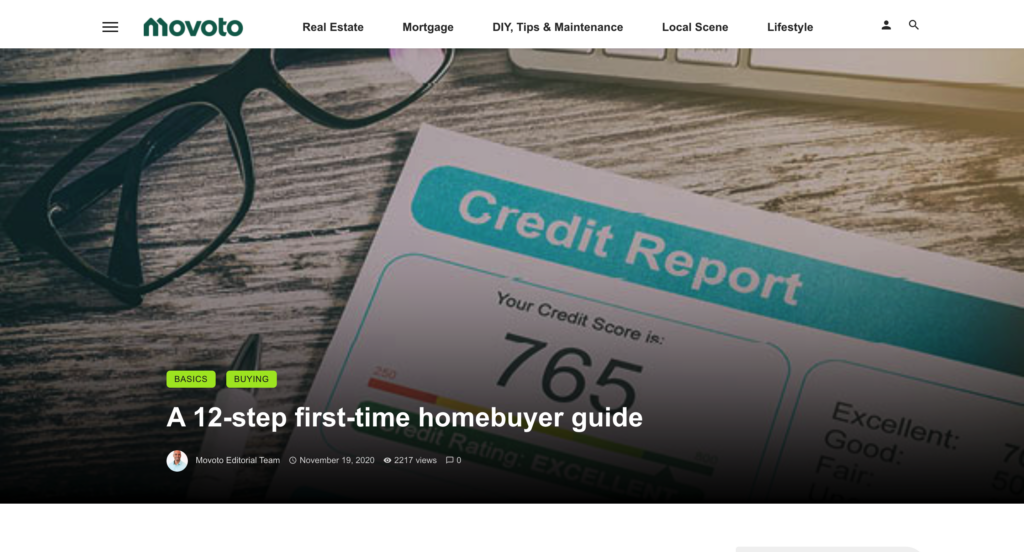 Movoto's "First-Time Buyer Resource Center"