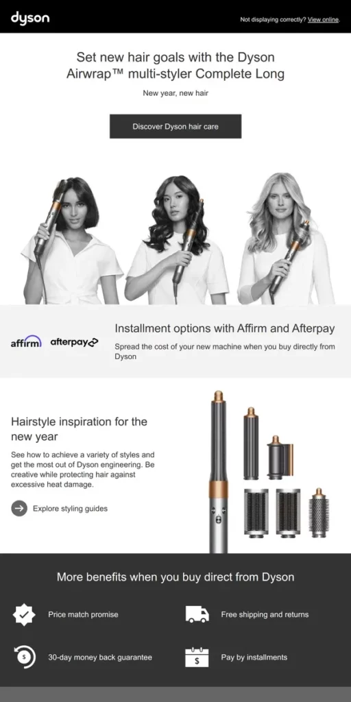 Dyson Airwrap Launch Email