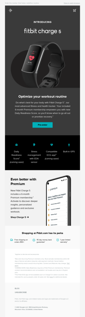 Fitbit Charge Launch Email