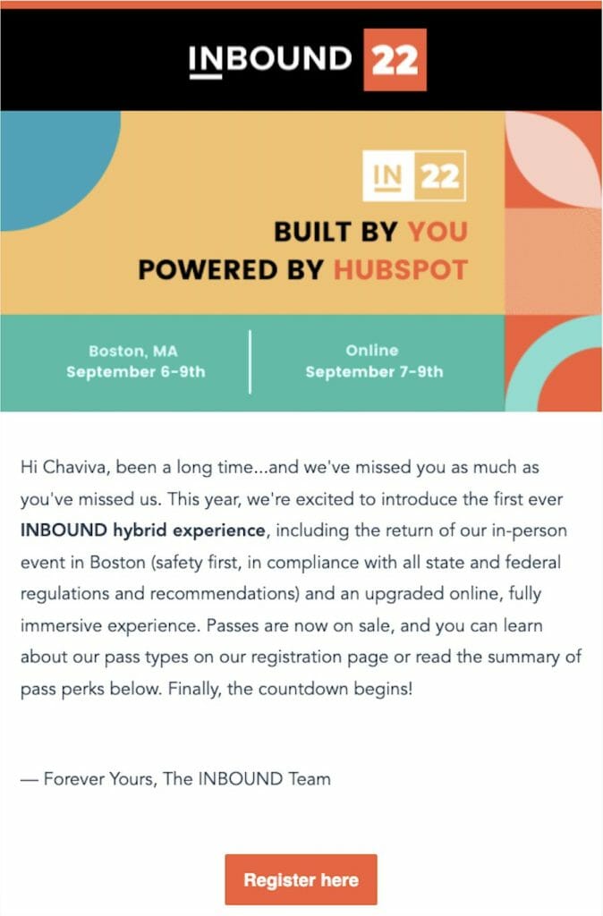HubSpot’s INBOUND 22 Hybrid Event Announcement