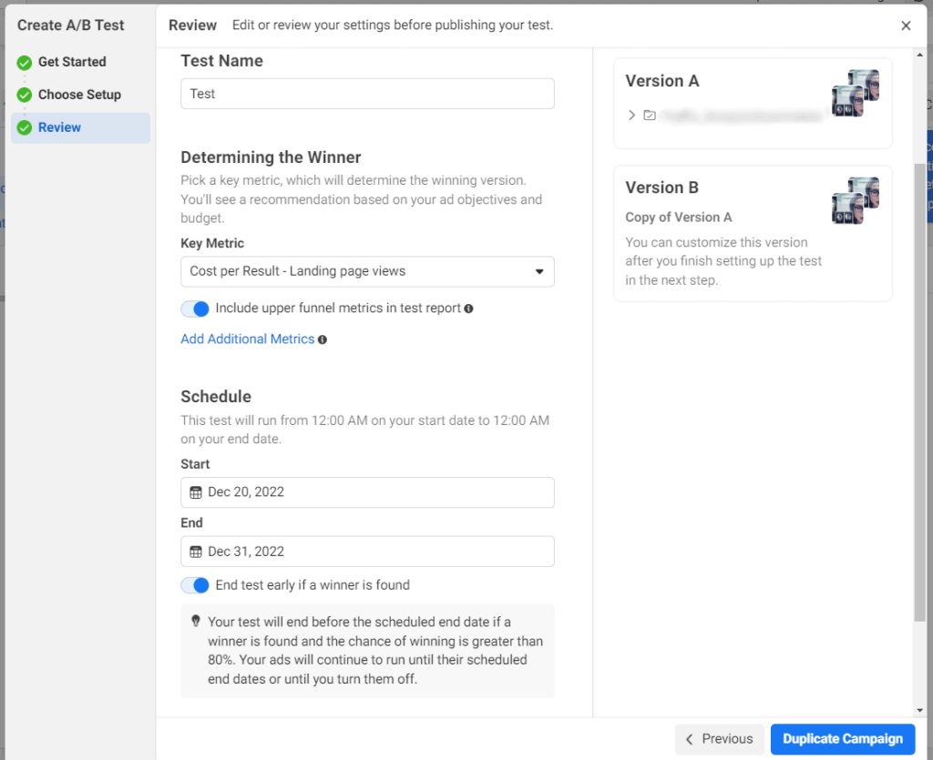 A/B Testing Options 