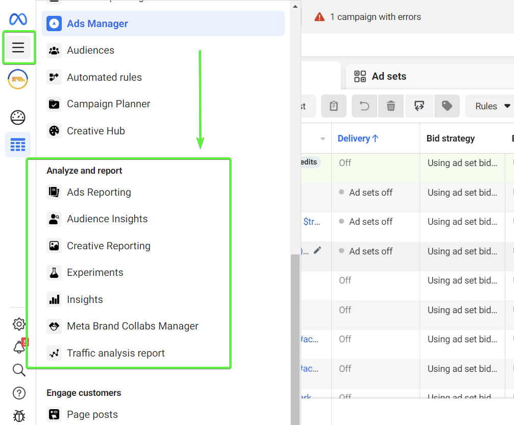 Analytics in Ads Manager