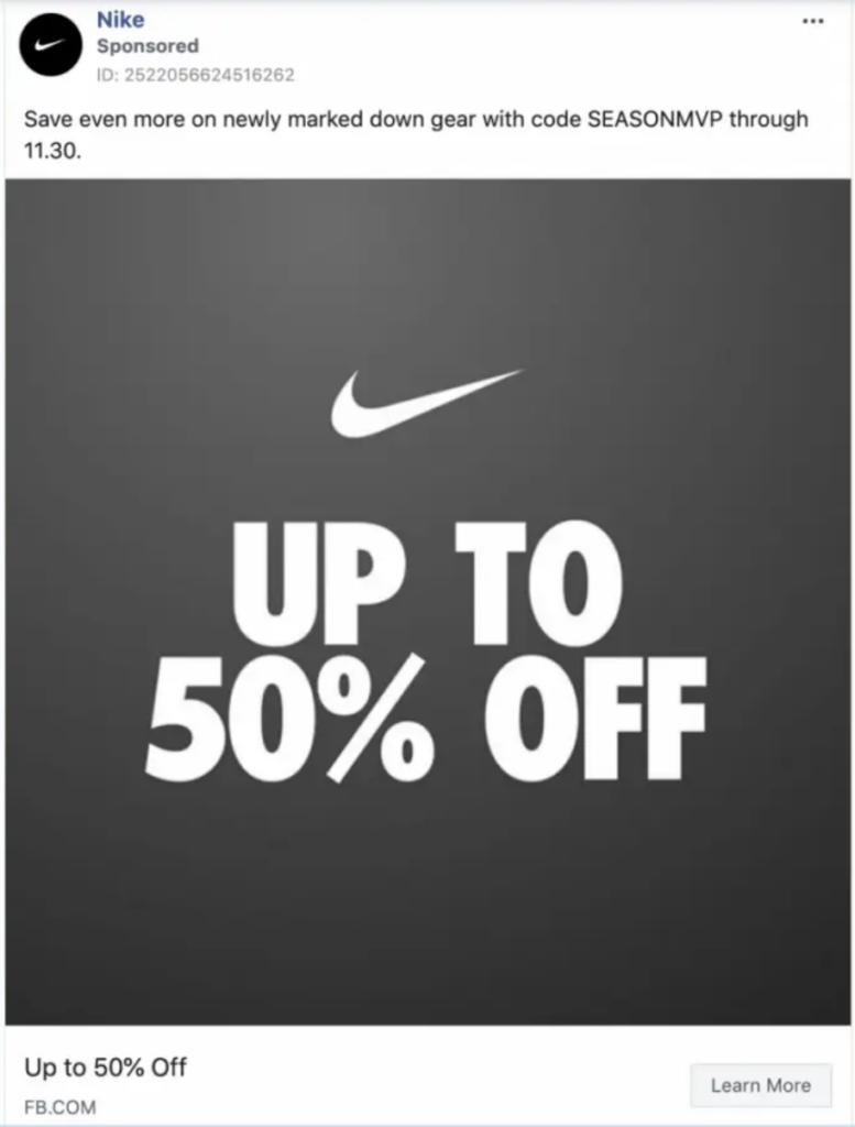 Facebook Ads Example
