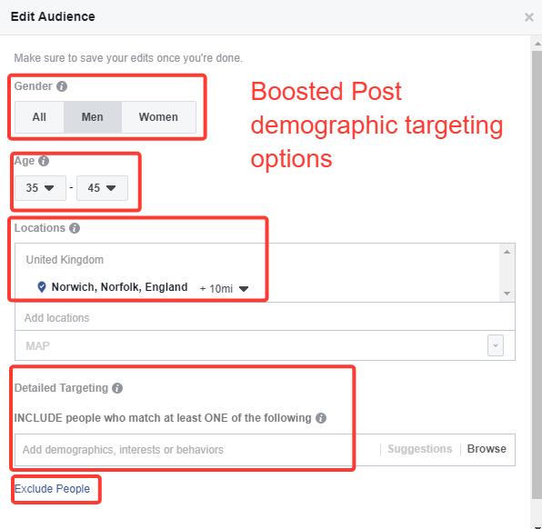 Audience Settings in Boosting