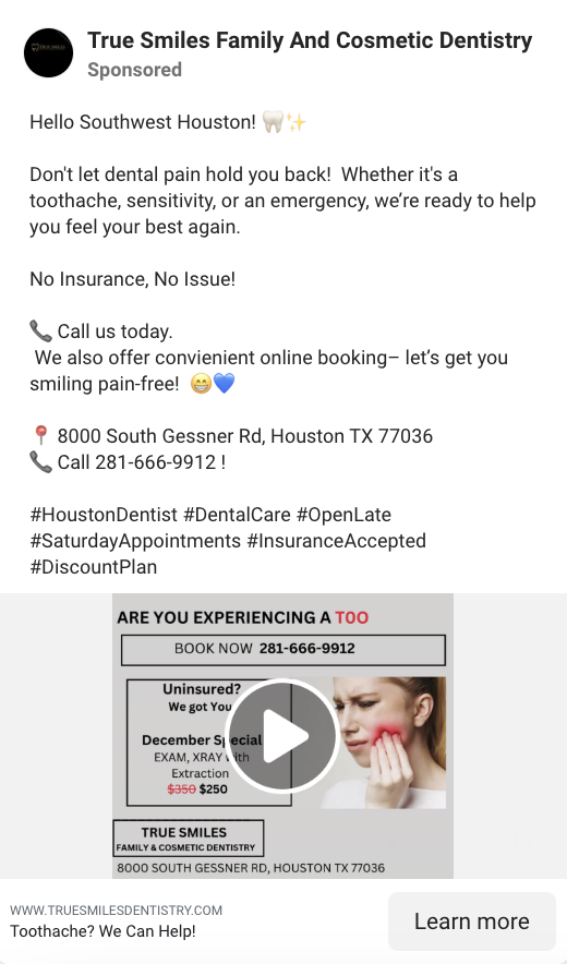 Pain-Free Dentistry Ads