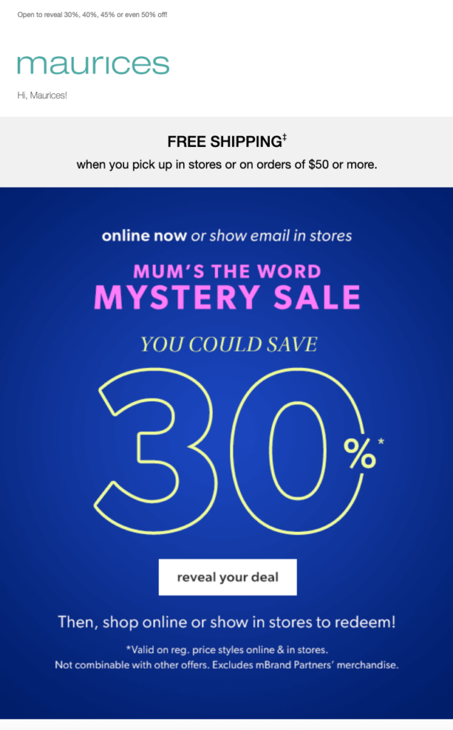 Mystery Discounts