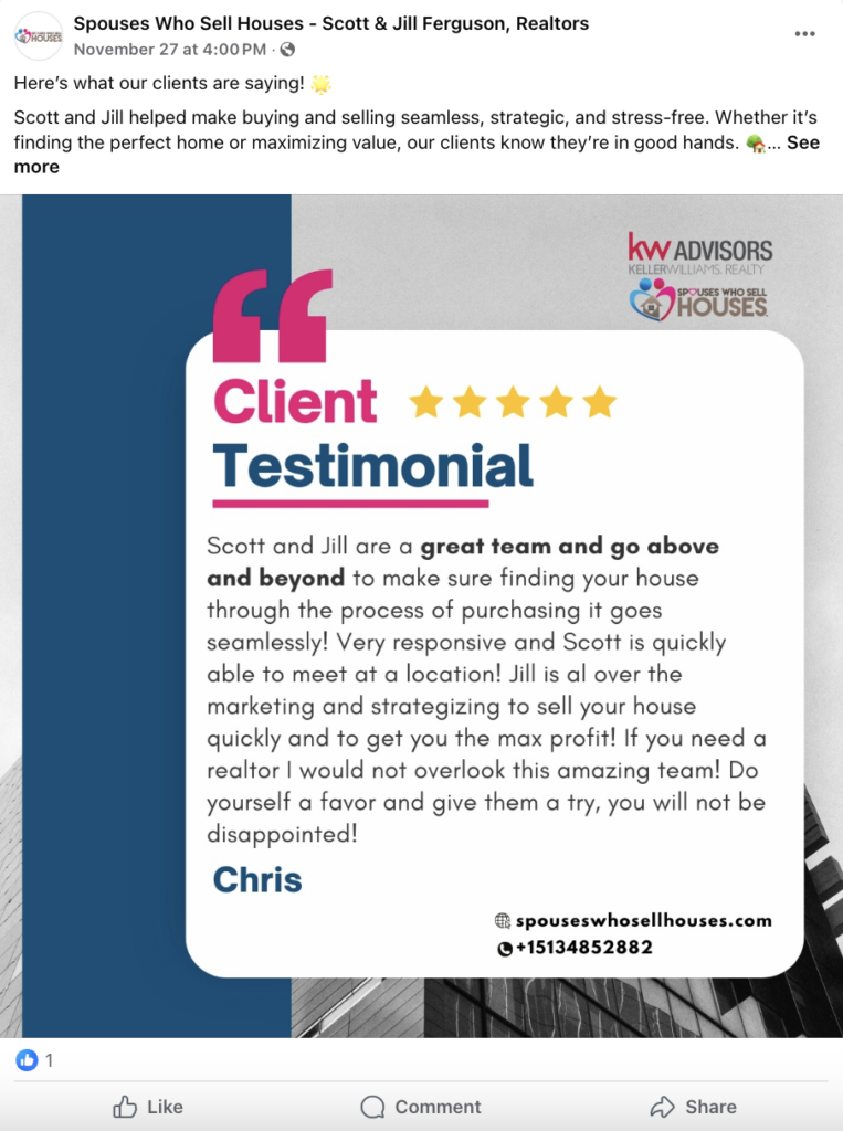 Share Customer Testimonials