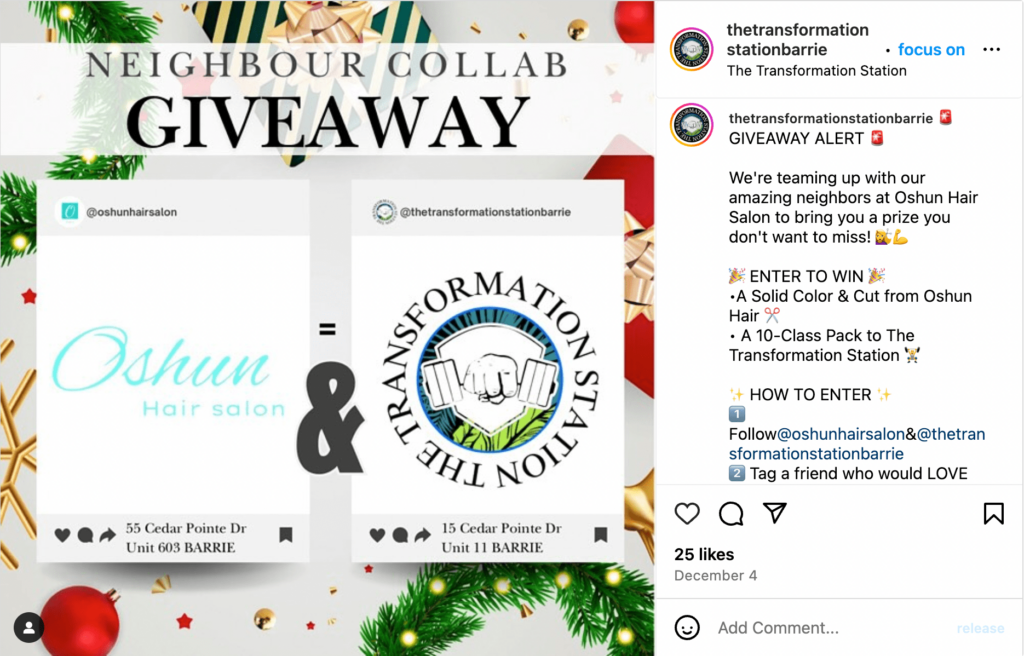 Local Business Collaboration Giveaway