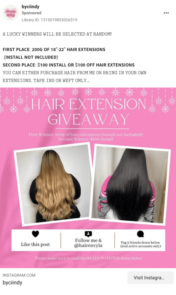 Hair Extension Giveaway