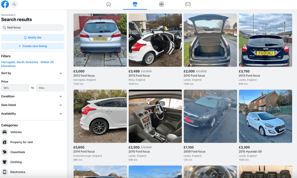 Utilize Facebook Marketplace