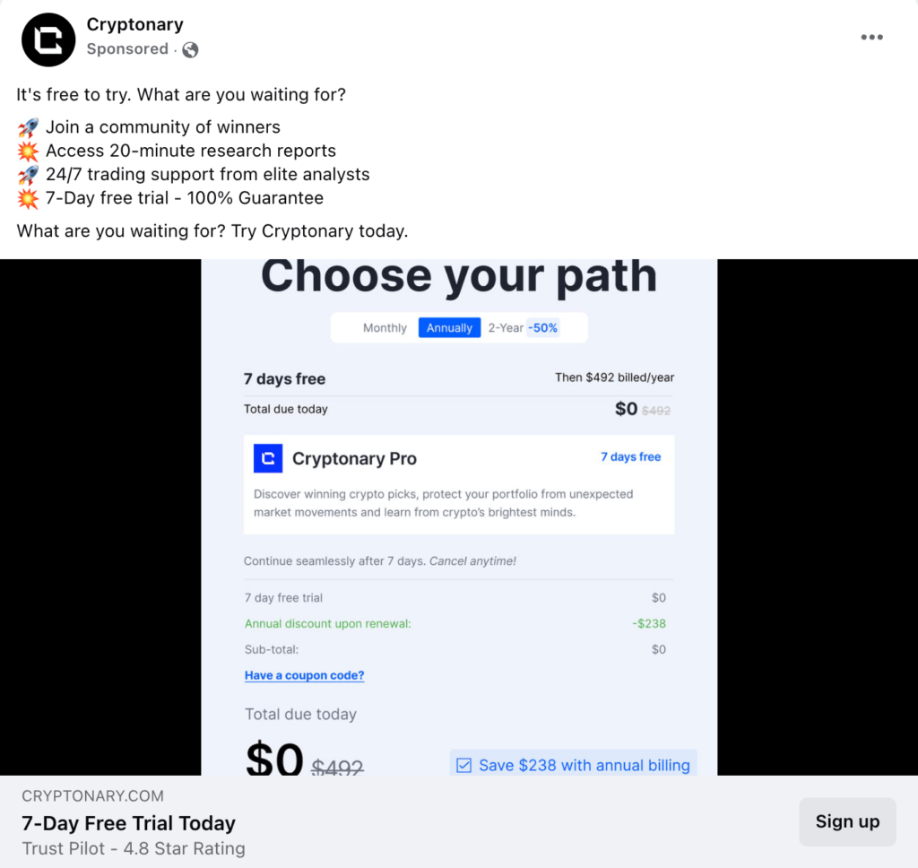Retargeting with Free Trials