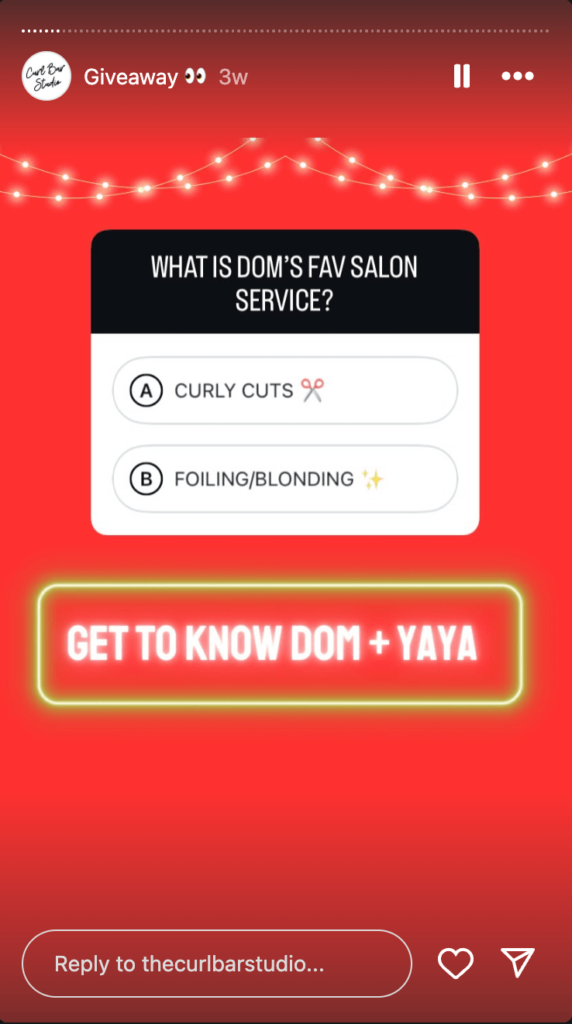Instagram Story Poll Giveaway
