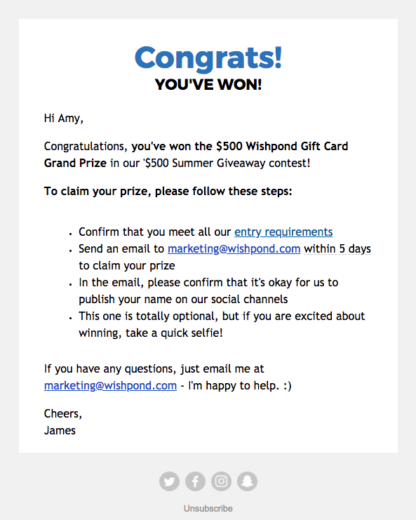 5 Best Ways To Announce And Notify Contest Winners With Examples Wishpond Blog