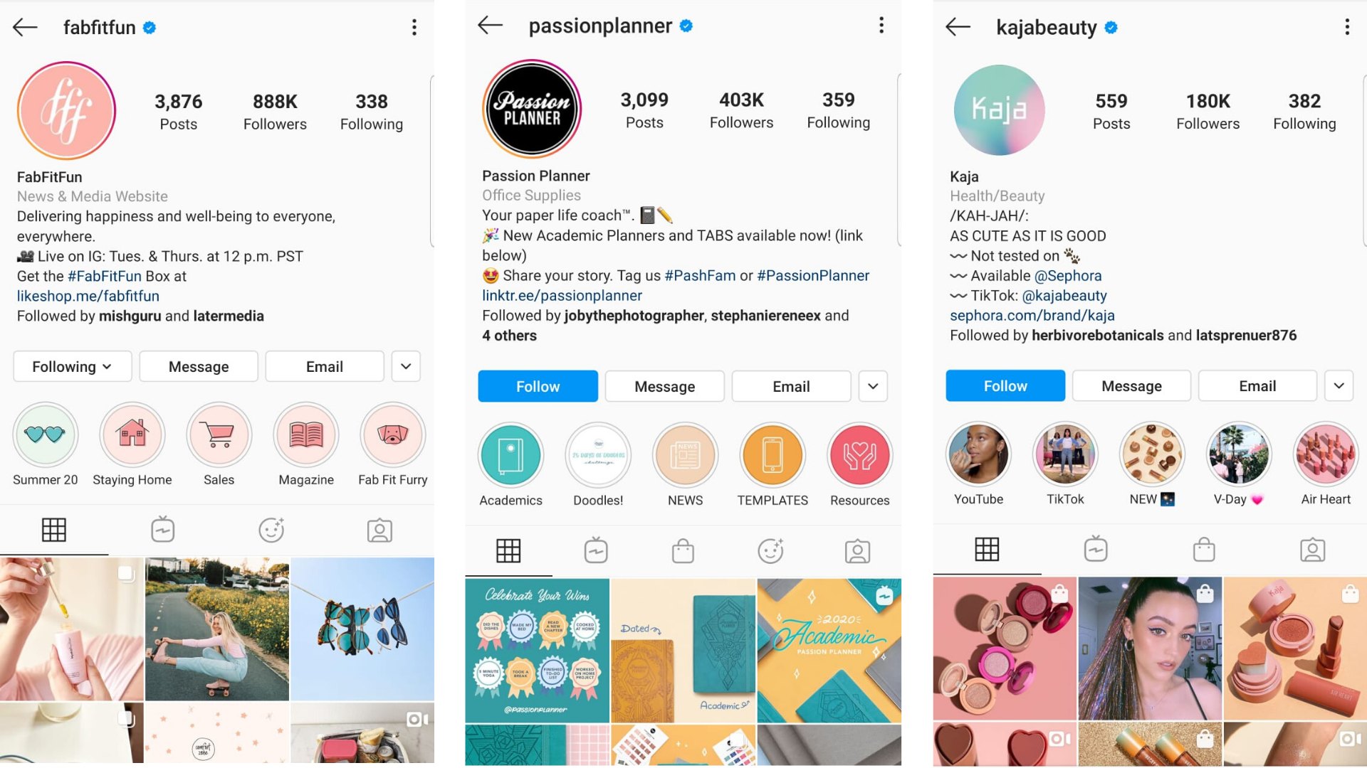 eCommerce Instagram Accounts and Examples
